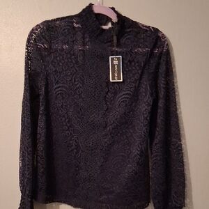 Cable & Gauge Black Lace Blouse